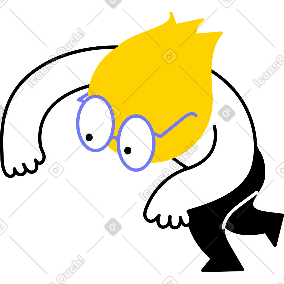 Ilustração de Personagem procurando por algo em no estilo Giggle para baixar em PNG, SVG