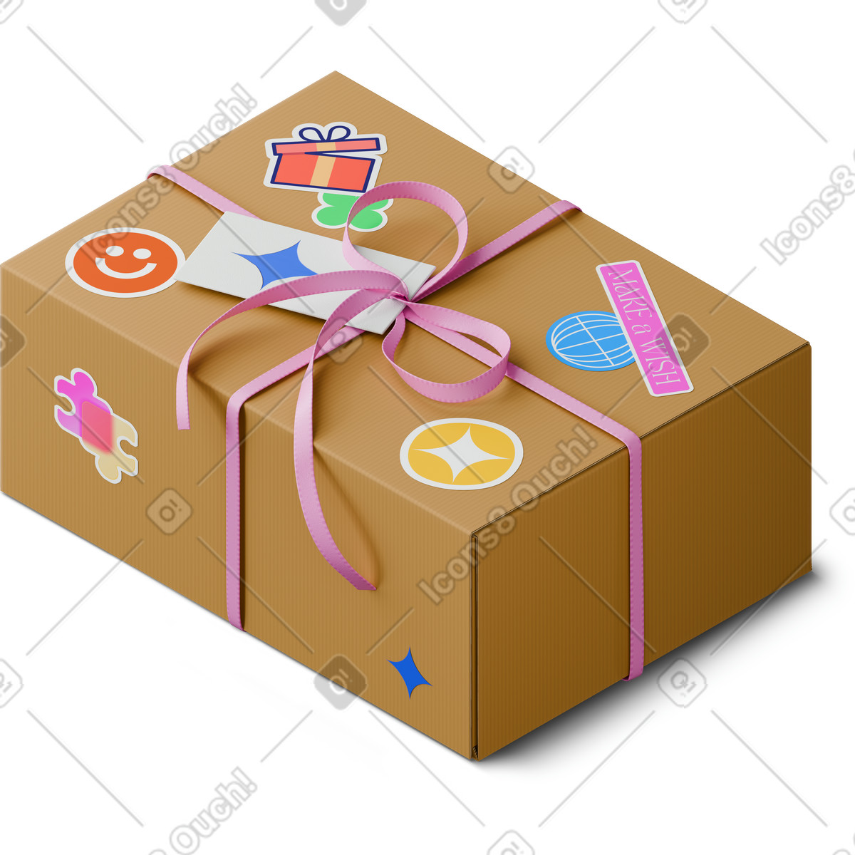 Ilustración Isometric view of gift box en estilo 3D Hygge a descargar en PNG y SVG
