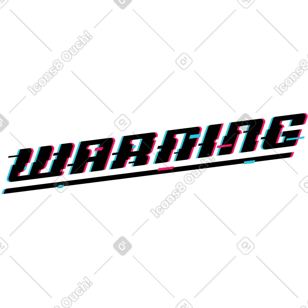 Ilustración Advertencia de letras con texto efectos falla en estilo Lettering a descargar en PNG y SVG