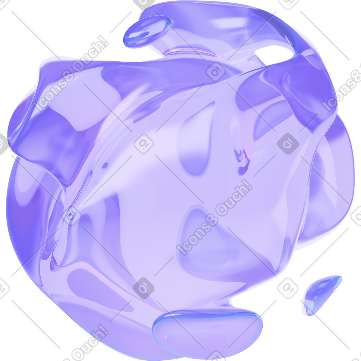 Illustration animée Forme liquide scintillante dans le style 3D Glassy à télécharger aux formats GIF, Lottie (JSON), AE