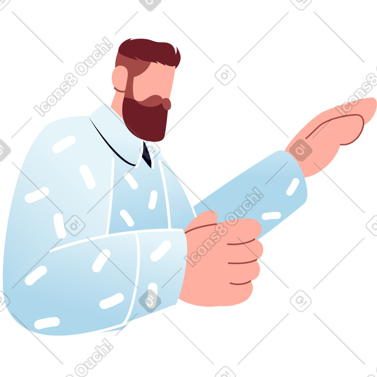 Ilustración Parte superior del cuerpo hombre en estilo Airy a descargar en PNG y SVG