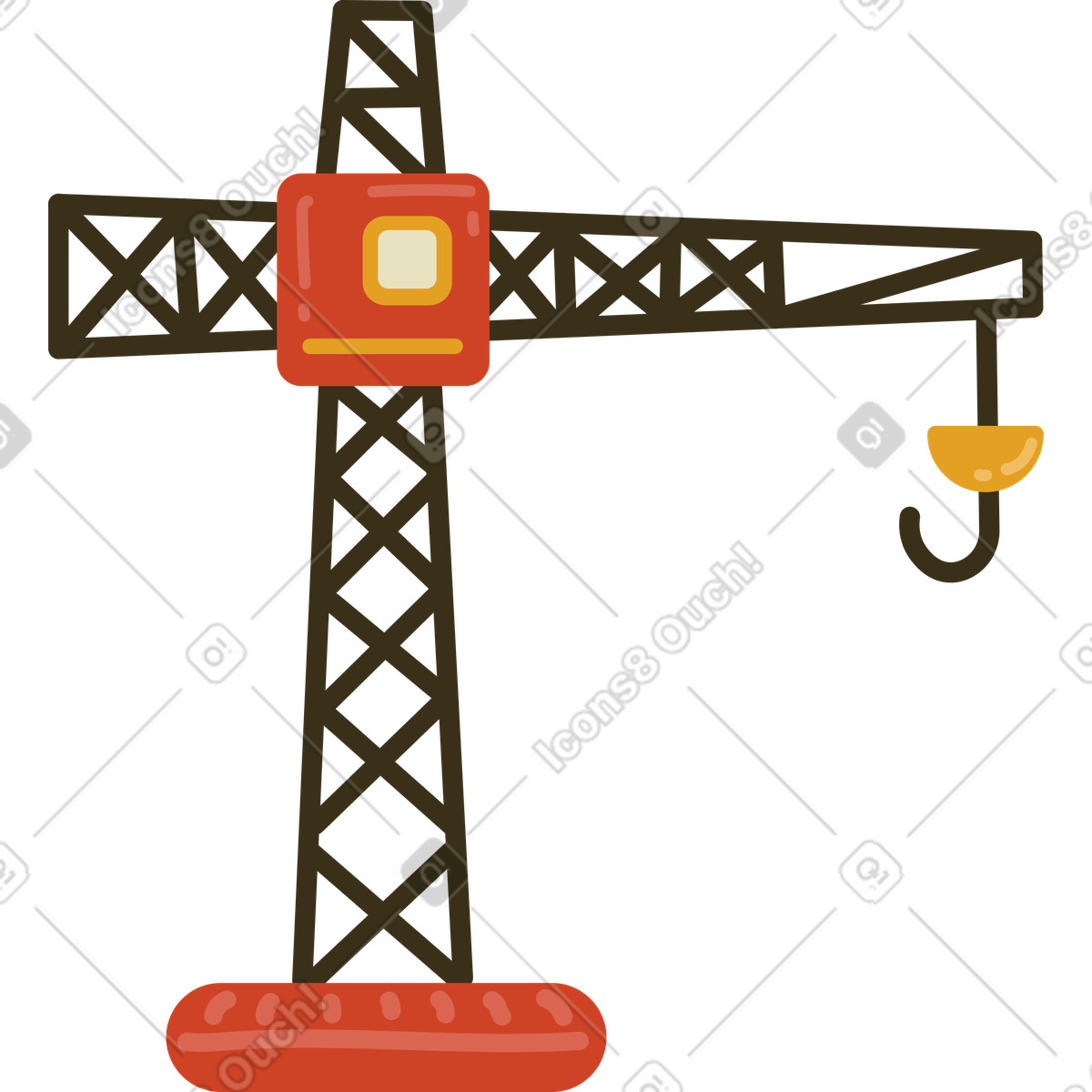 Construction illustration featuring a crane clipart image in PNG SVG