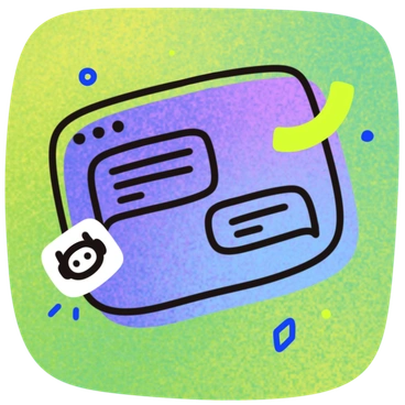 A chat interface with a robot icon - Flow style illustration