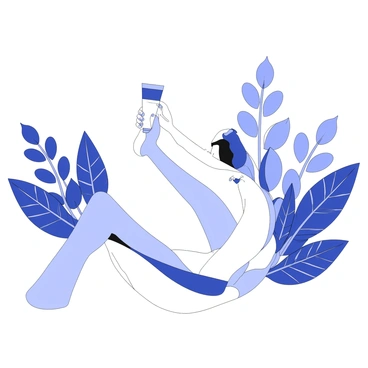 A person is gently applying moisturizing cream to their feet. Their legs are crossed, and they sit comfortably on a soft surface. The cream is being squeezed from a tube, and their hand is carefully massaging it into the skin on their foot. Surrounding them are several calming plants, with lush green leaves and textured surfaces, creating a tranquil atmosphere. The plants are arranged in a harmonious manner, some tall and others short, adding depth to the scene. Light filters softly through the leaves, casting gentle shadows on the ground.
