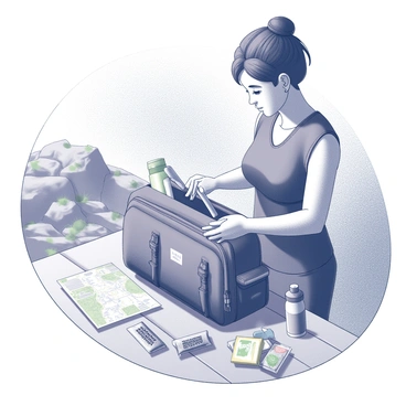 A person packing an Ozempic pen in their travel bag for an adventurous hiking trip