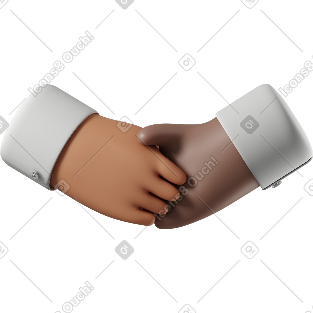 Stretta di mano pelle abbronzata e mani marrone illustrazione in stile 3D Hands Fun&Wild scarica in PNG, SVG