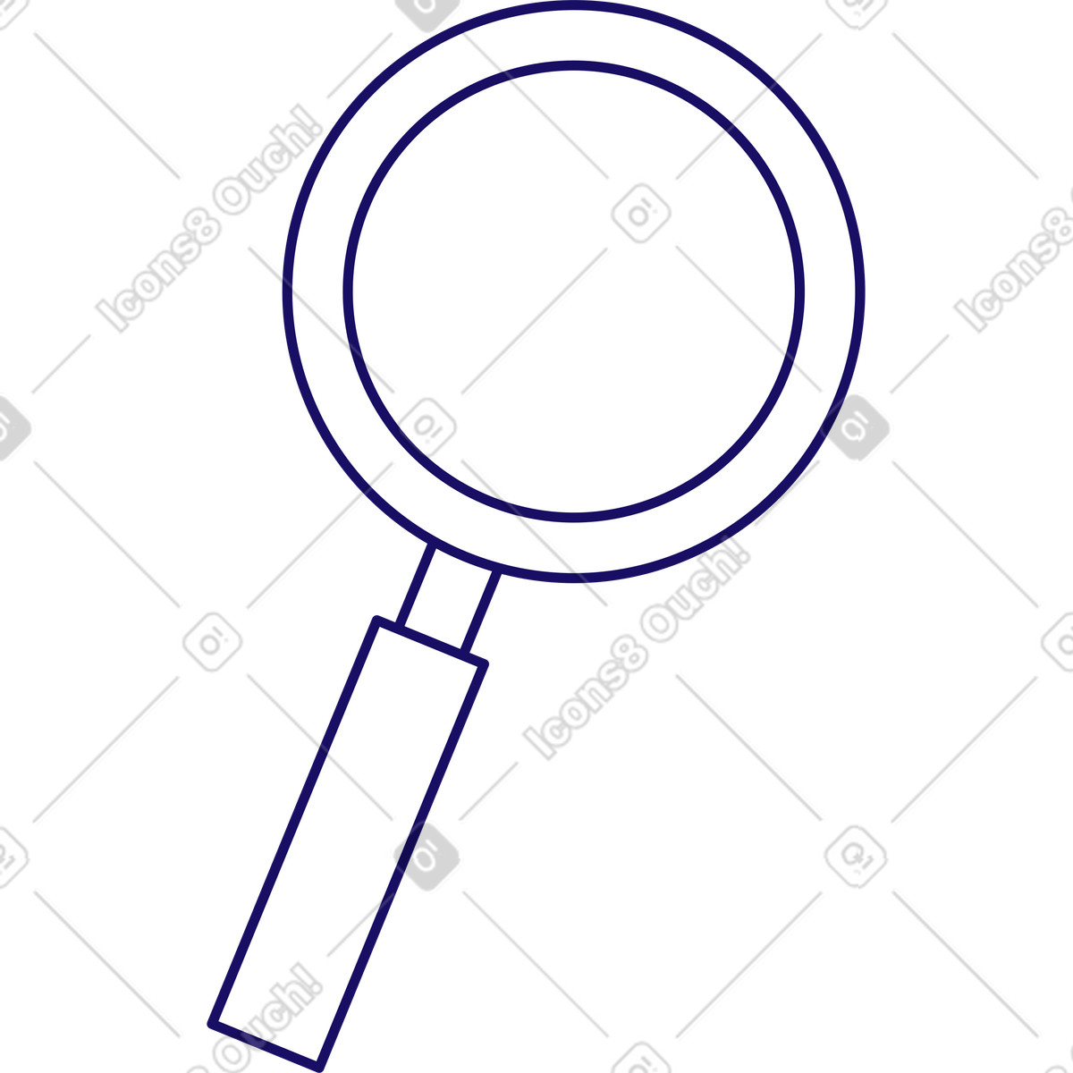 Lente d'ingrandimento illustrazione in stile Bendy scarica in PNG, SVG