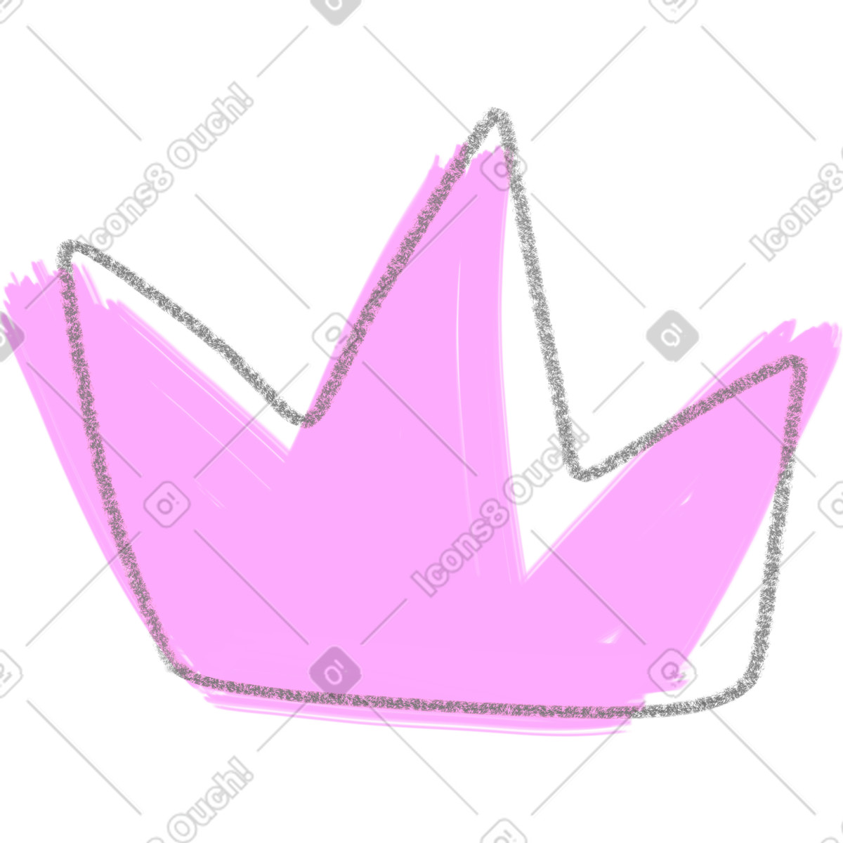 Ilustración Crown pink en estilo Doodle a descargar en PNG y SVG