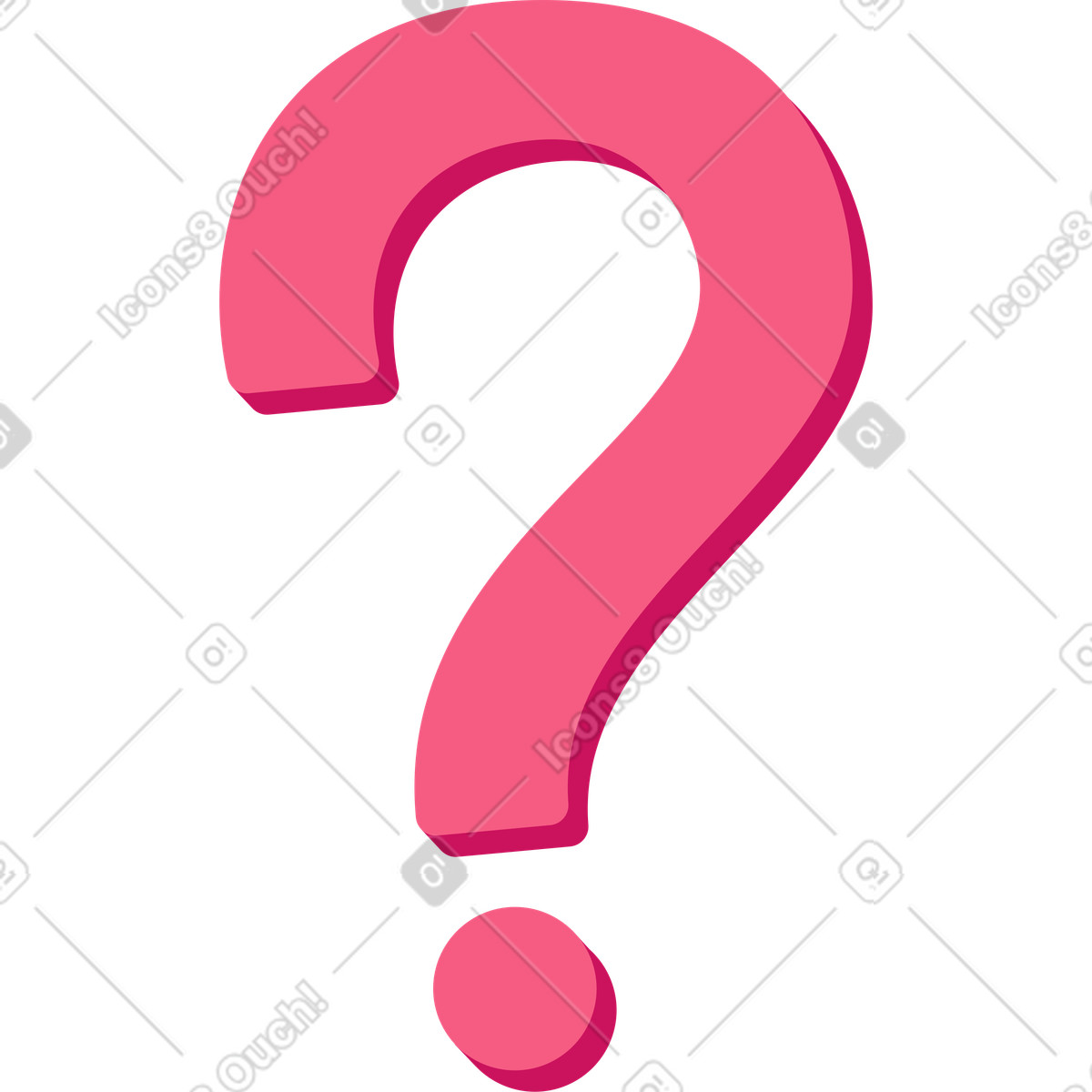 Pink question mark illustration in Dizzy style download in PNG, SVG