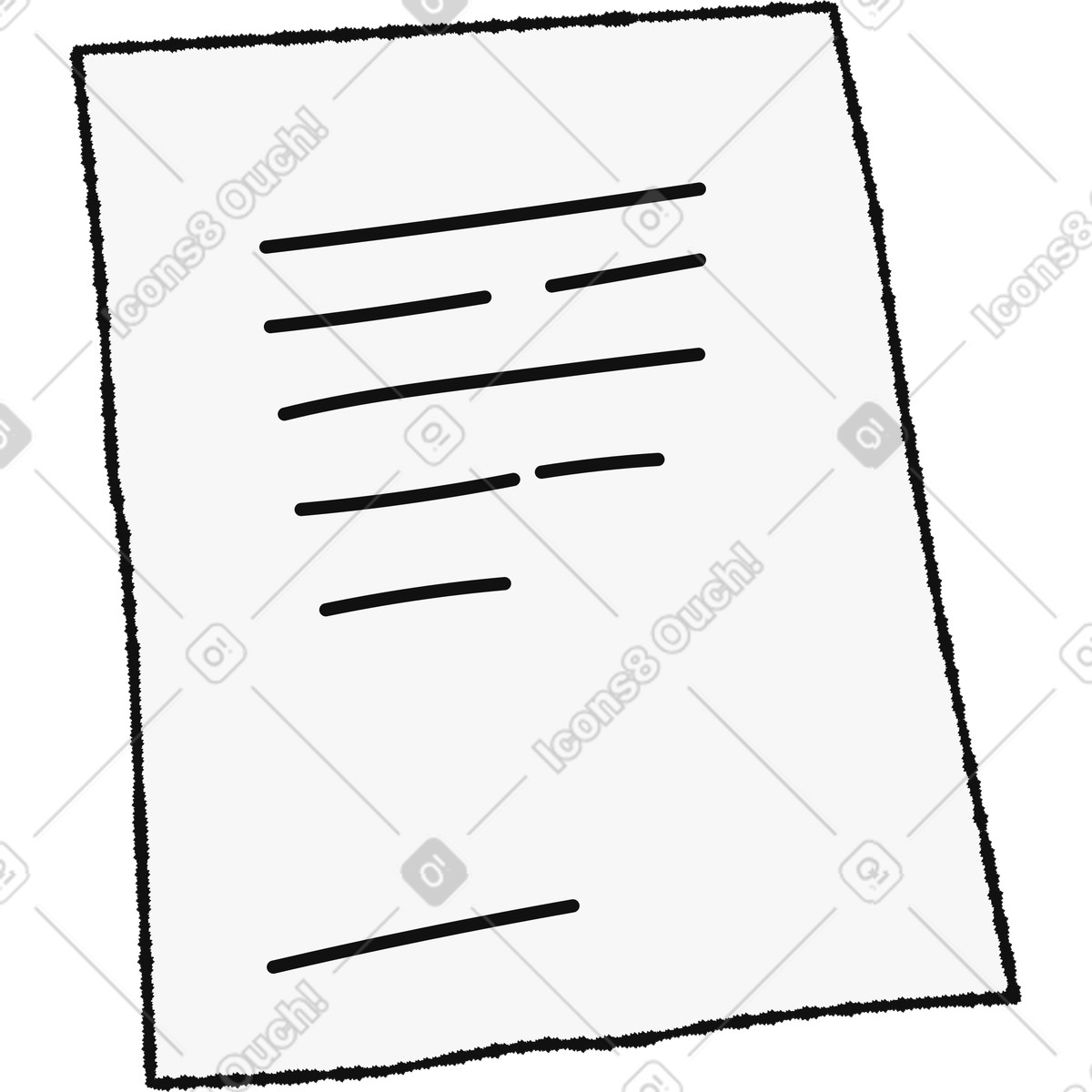 Ilustración Contract document page with handwritten lines and signature placeholder space en estilo Bold People a descargar en PNG y SVG