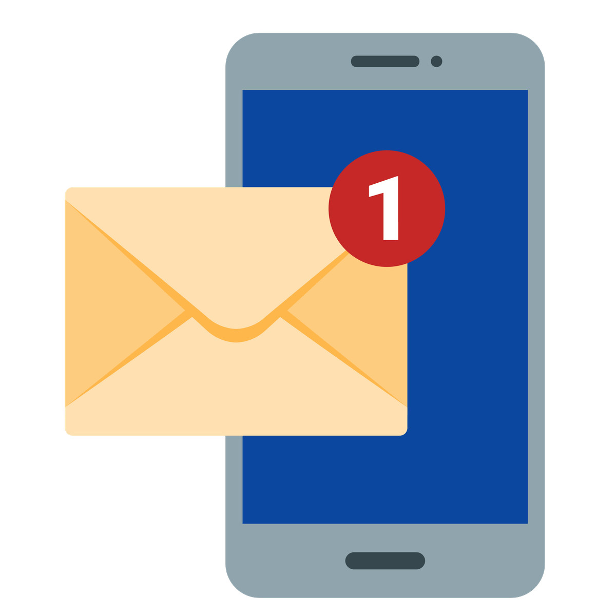 Ilustração de Mobile phone with unread message icon, Digital communication and email notification em no estilo Fogg para baixar em PNG, SVG