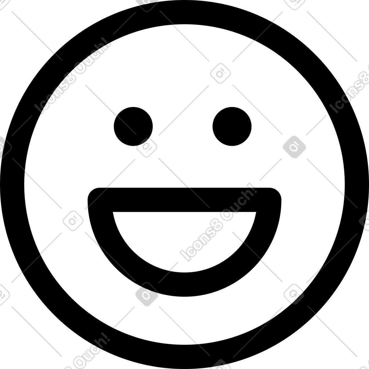Ilustração de Emoji wide smiling face with open mouth and round eyes em no estilo Notion Line Art para baixar em PNG, SVG