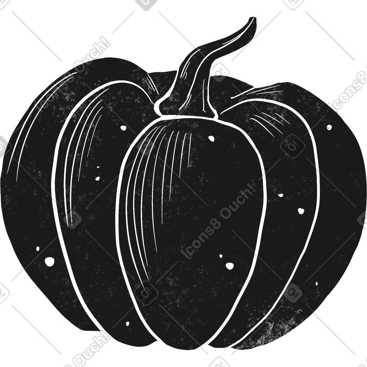 Pumpkin illustration in Mystery style download in PNG, SVG