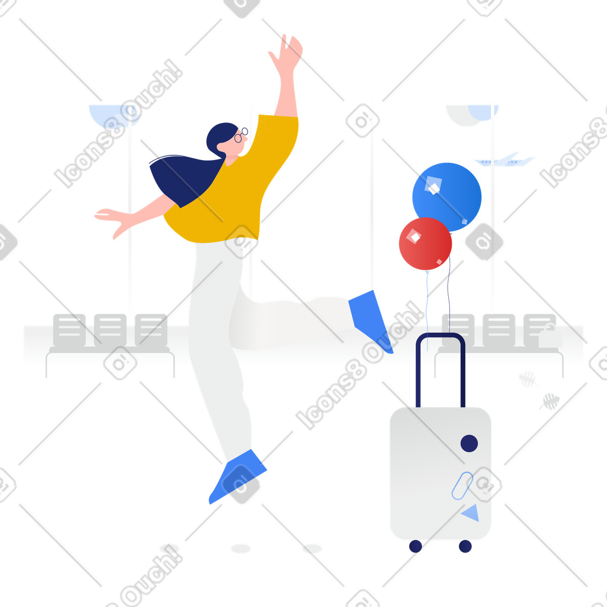 Enjoy the new trip illustration in Clip style download in PNG, SVG