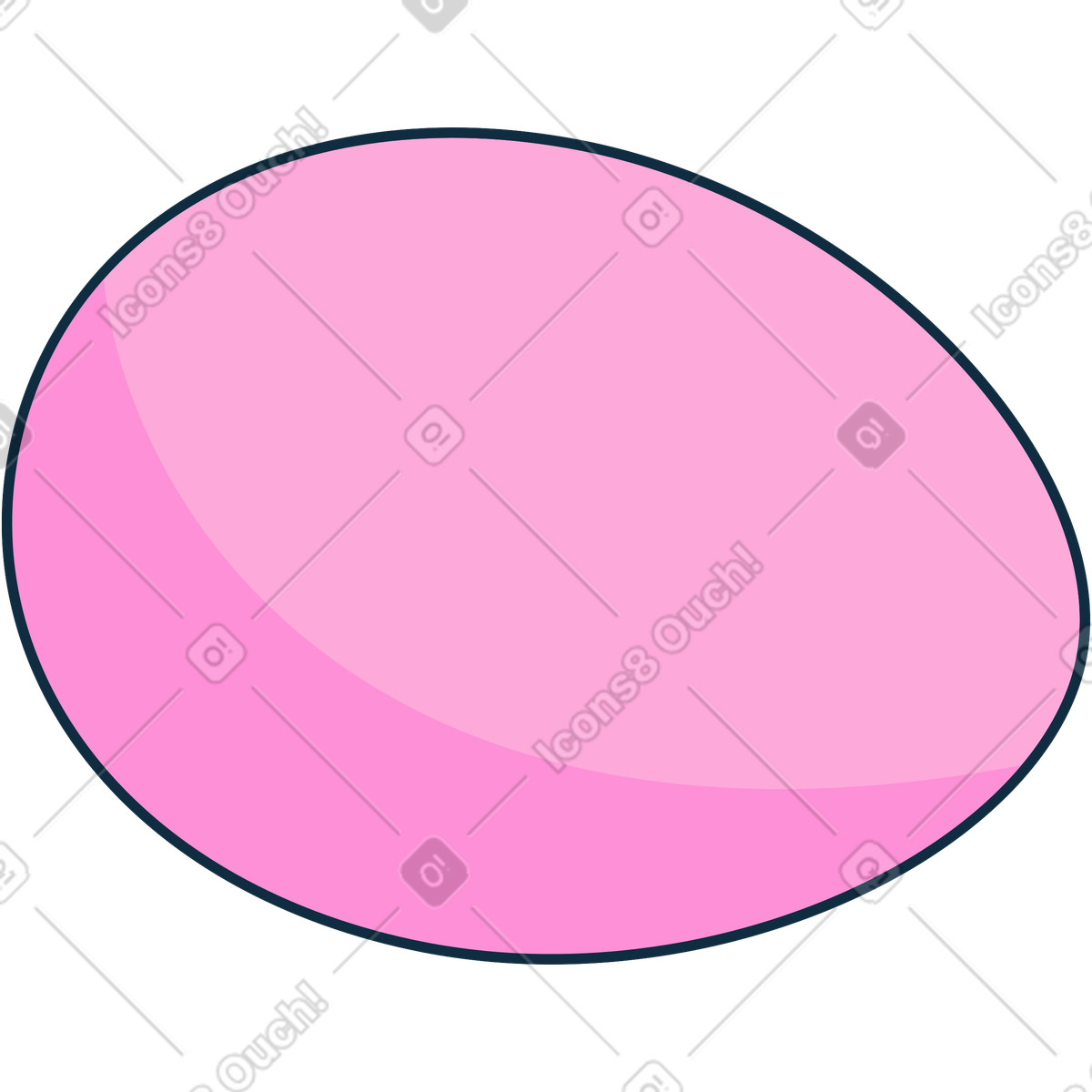 Pink easter egg illustration in Bubble gum style download in PNG, SVG