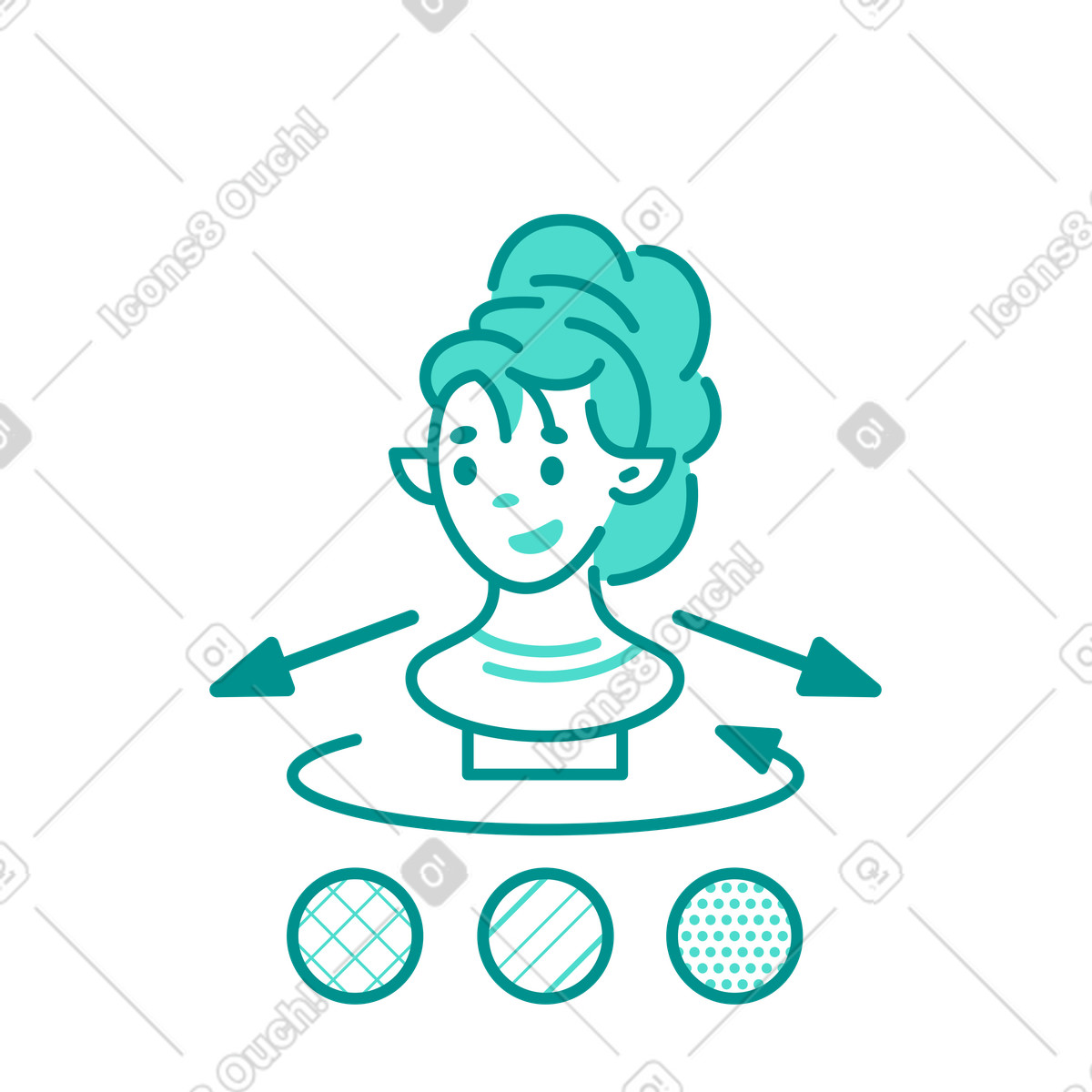 Creating a 3D model of female head illustration in Natty style download in PNG, SVG