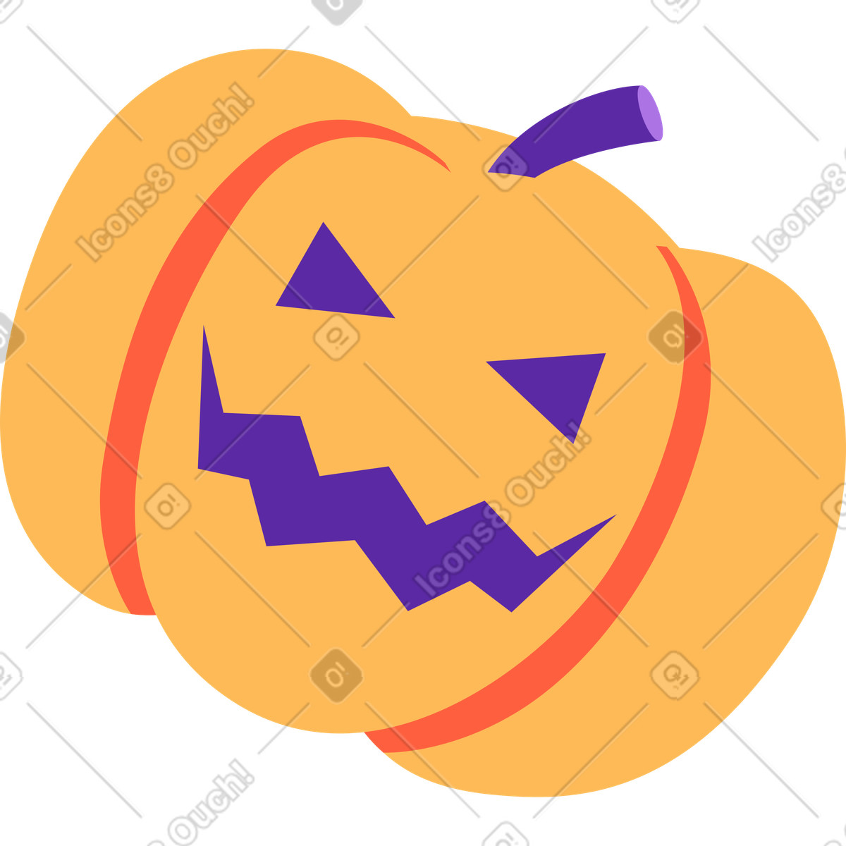 Halloween pumpkin illustration in Lettering style download in PNG, SVG