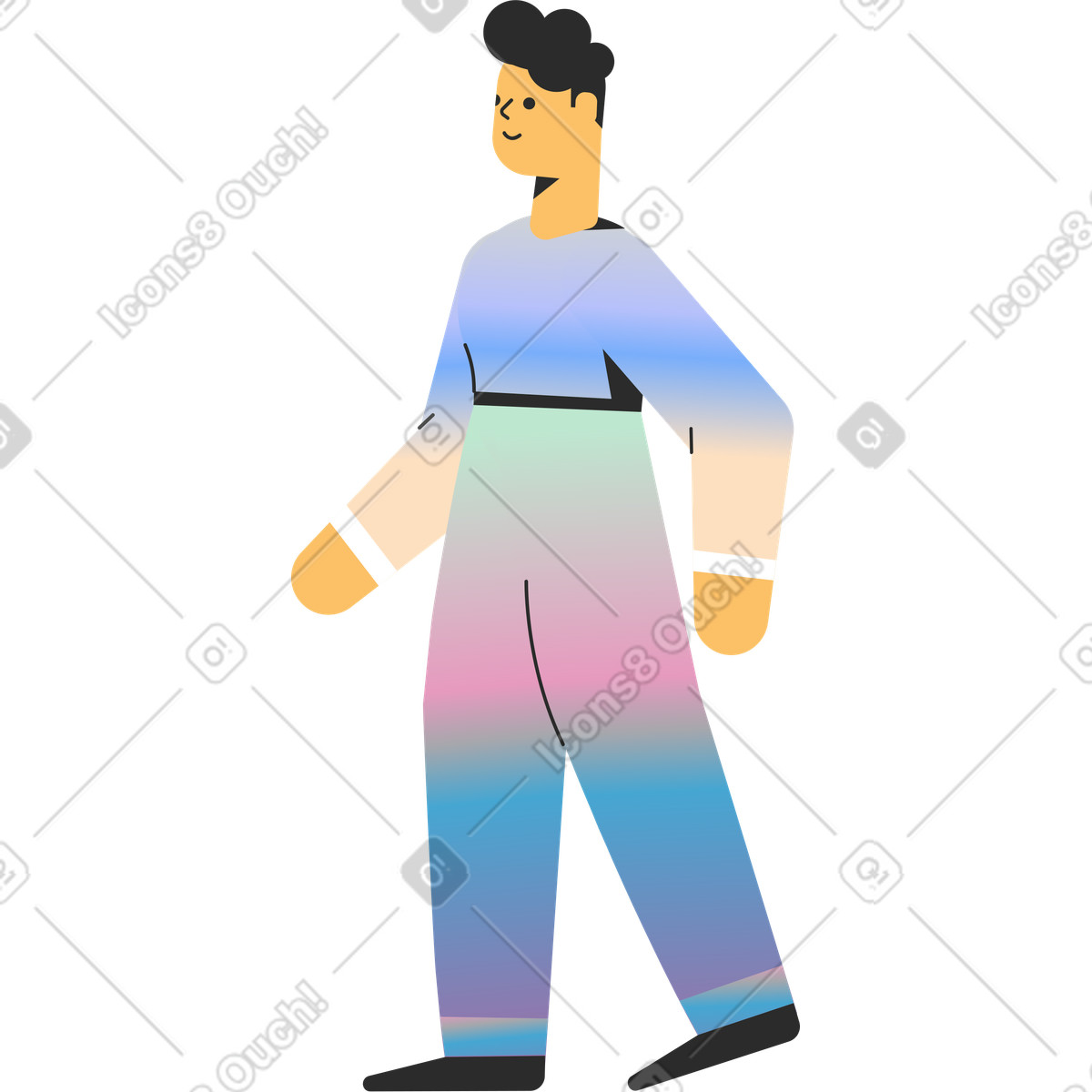 Ilustración Pensive man going somewhere en estilo Marginalia a descargar en PNG y SVG