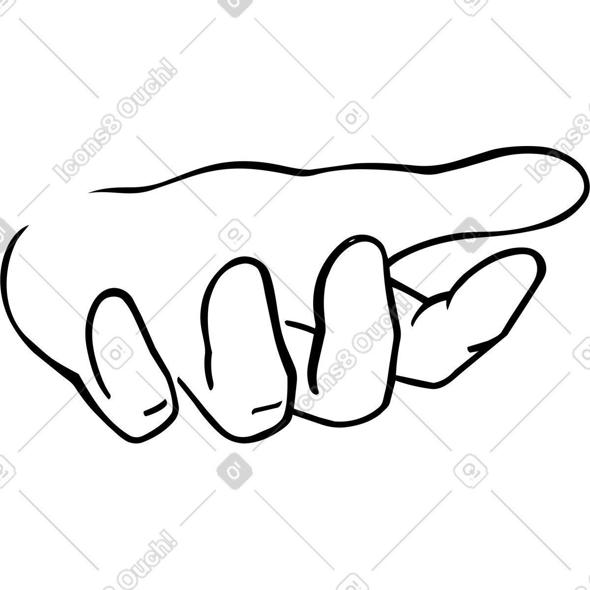 Open begging hand gesture outline illustration in Line style download in PNG, SVG
