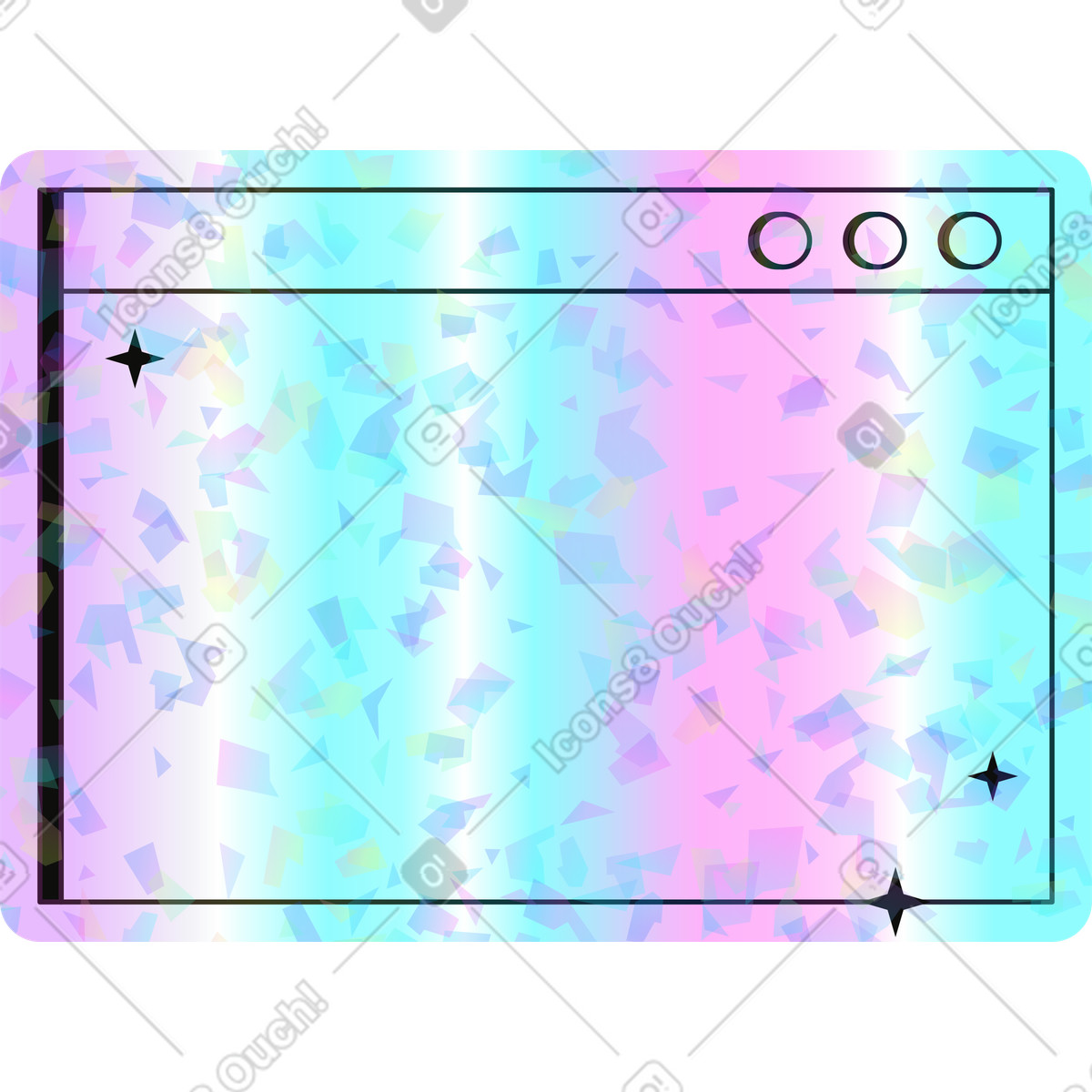 Interface window illustration in Holostickers style download in PNG, SVG