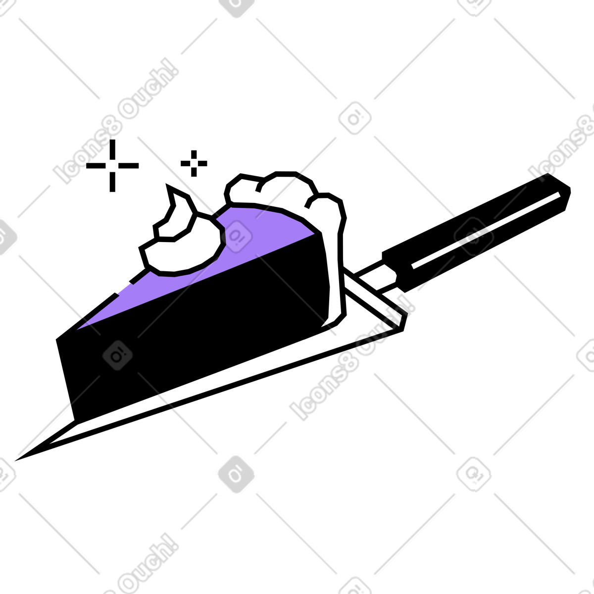Ilustración Trozo de pastel calabaza en un servidor estilo Amethyst a descargar PNG y SVG