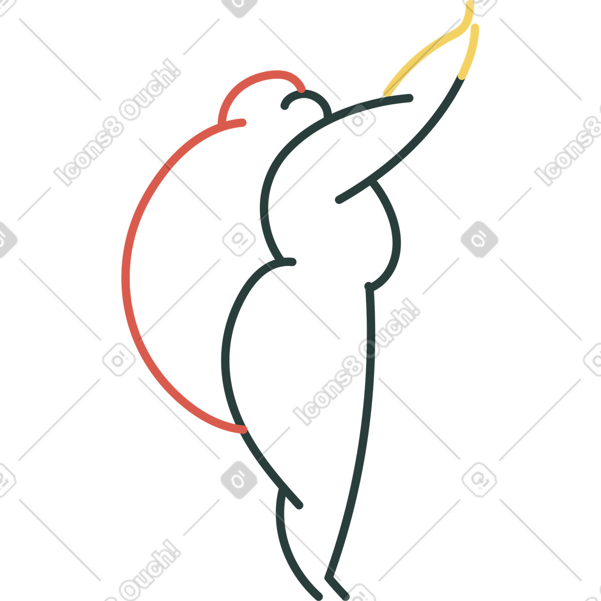 Graceful dancer silhouette sketch with arched posture illustration in Macaroni style download in PNG, SVG