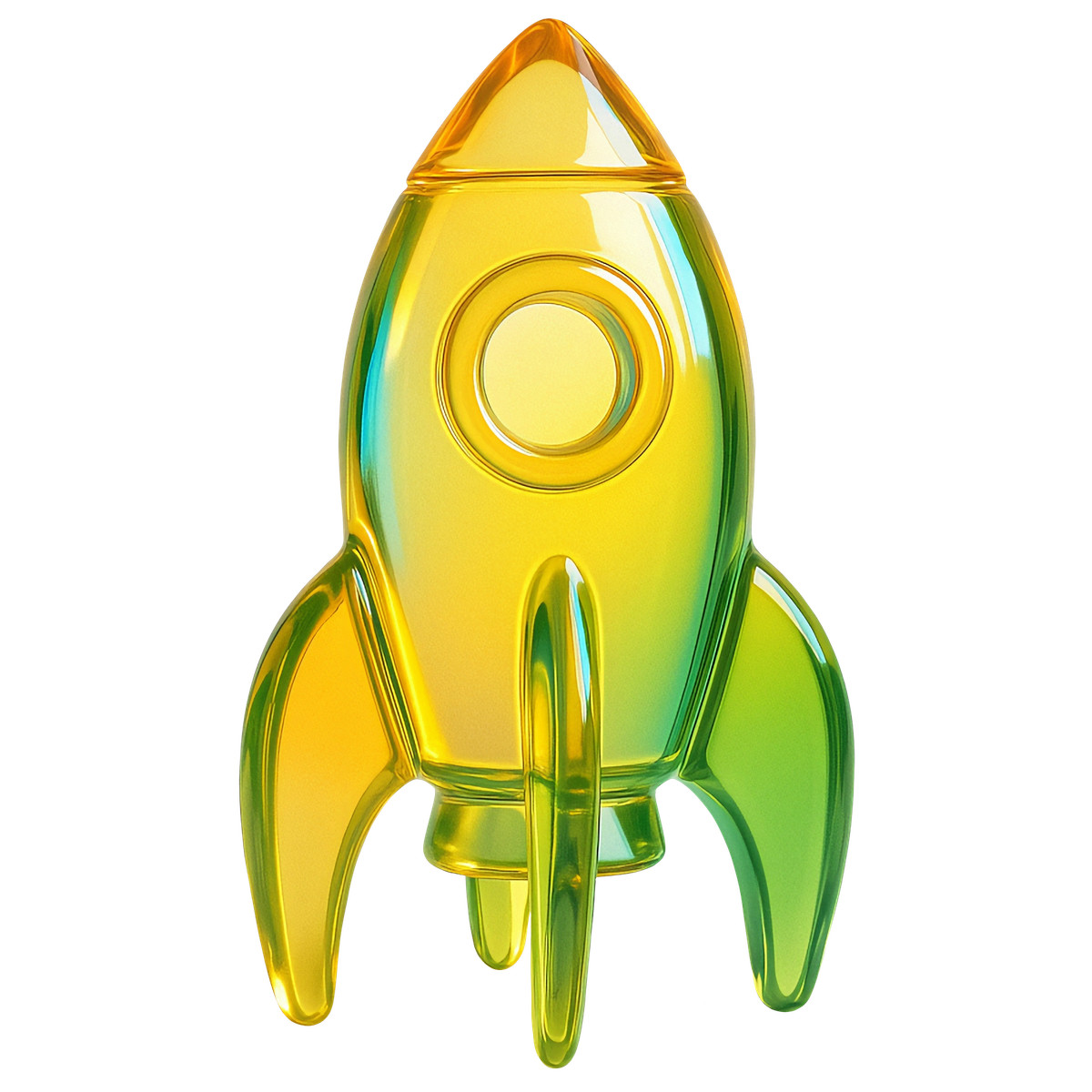 Glass rocket illustration in Vitrum style download in PNG, SVG