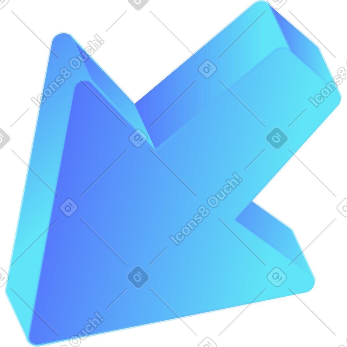 Ilustración Blue arrow threed en estilo Morphis a descargar en PNG y SVG