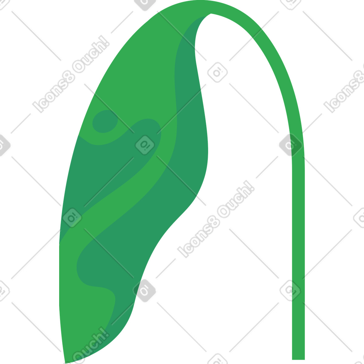 Blatt animierte Illustration im Jaconda-Stil als Download in GIF, Lottie (JSON), AE