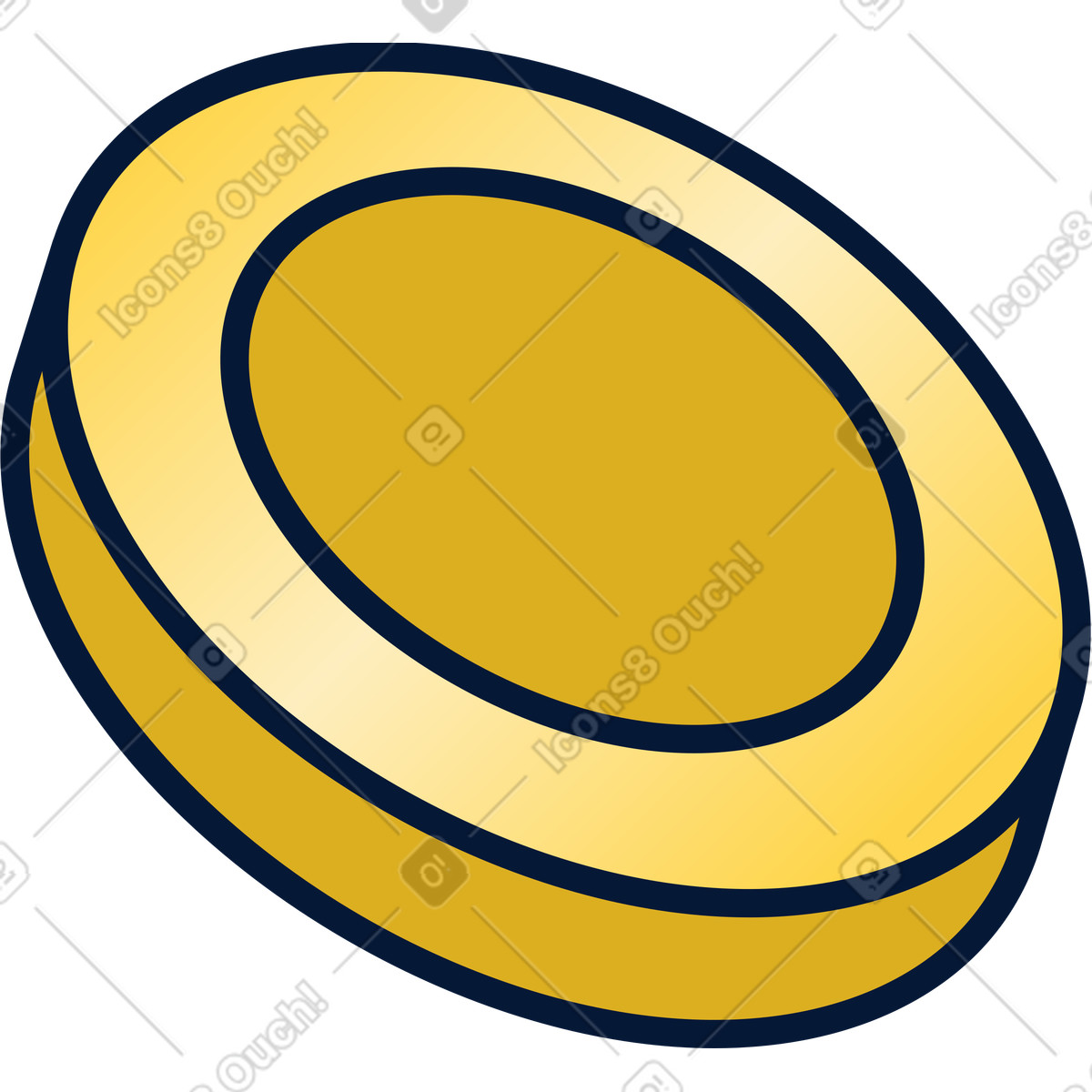 Yellow coin illustration token clipart image in PNG, SVG, GIF