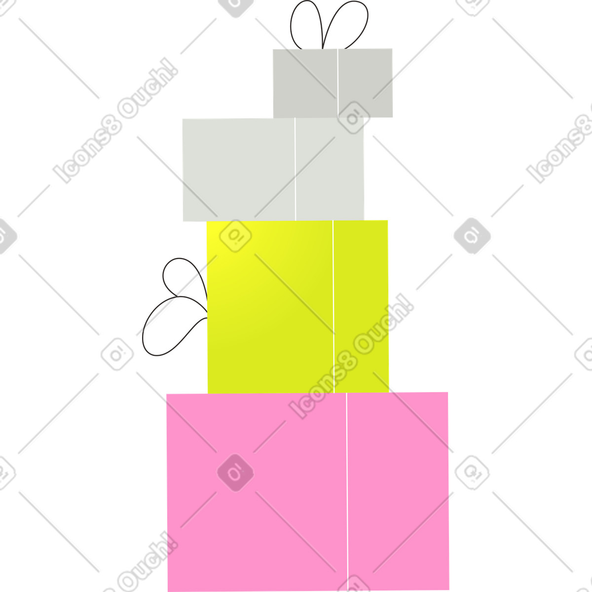 Geschenke-buttons-Illustration im Like-Stil als Download in PNG, SVG