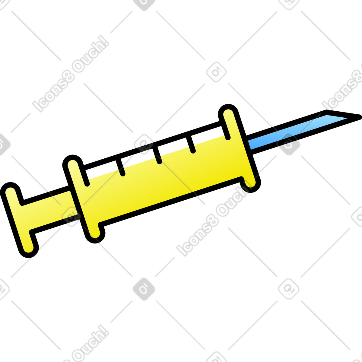 Medical syringe illustration in Pocus style download in PNG, SVG