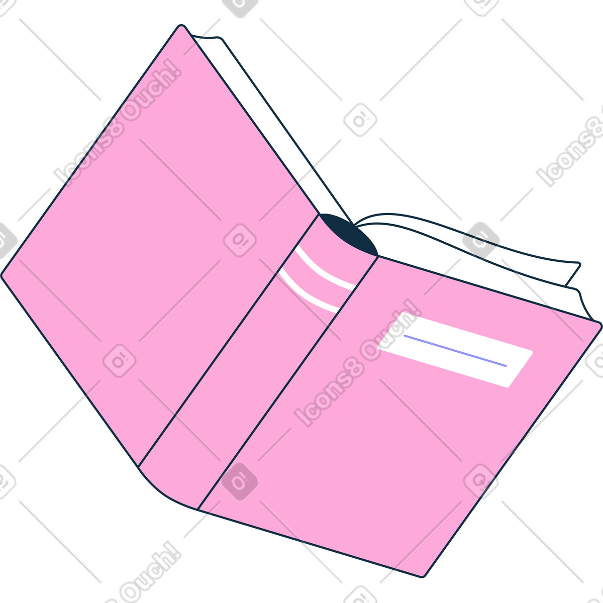 Ilustración Libro en estilo Bubble gum a descargar en PNG y SVG