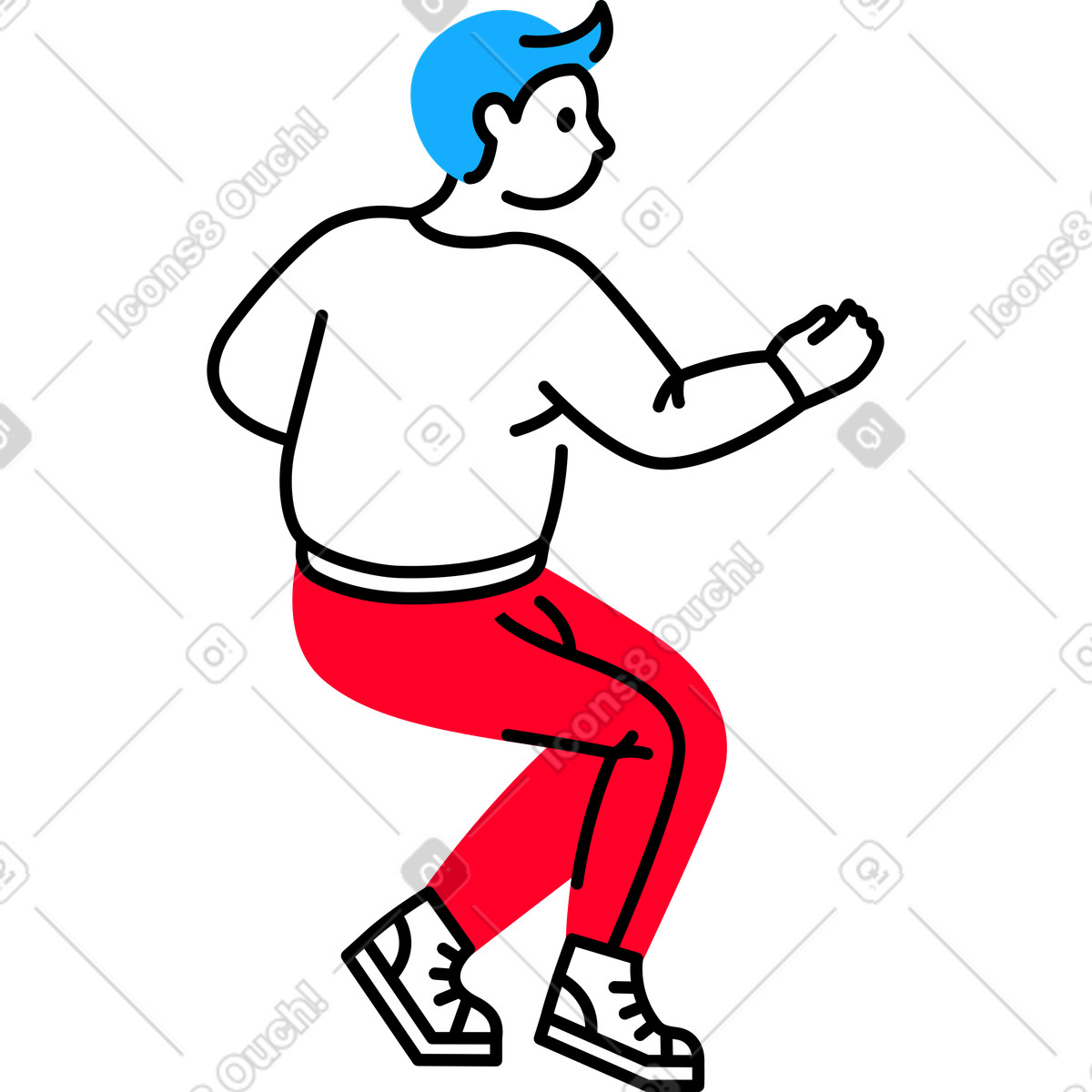 Ilustração de Homem sentado em no estilo Transistor para baixar em PNG, SVG