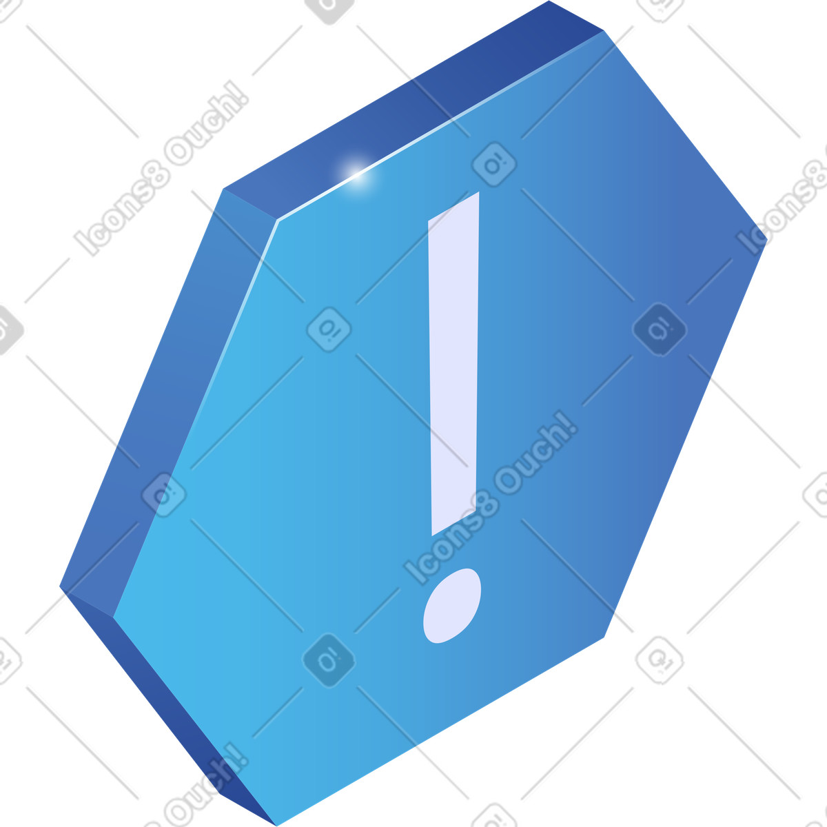 Illustration Warning sign exclamation mark symbol for alert and caution messages dans le style Quantum à télécharger aux formats PNG, SVG