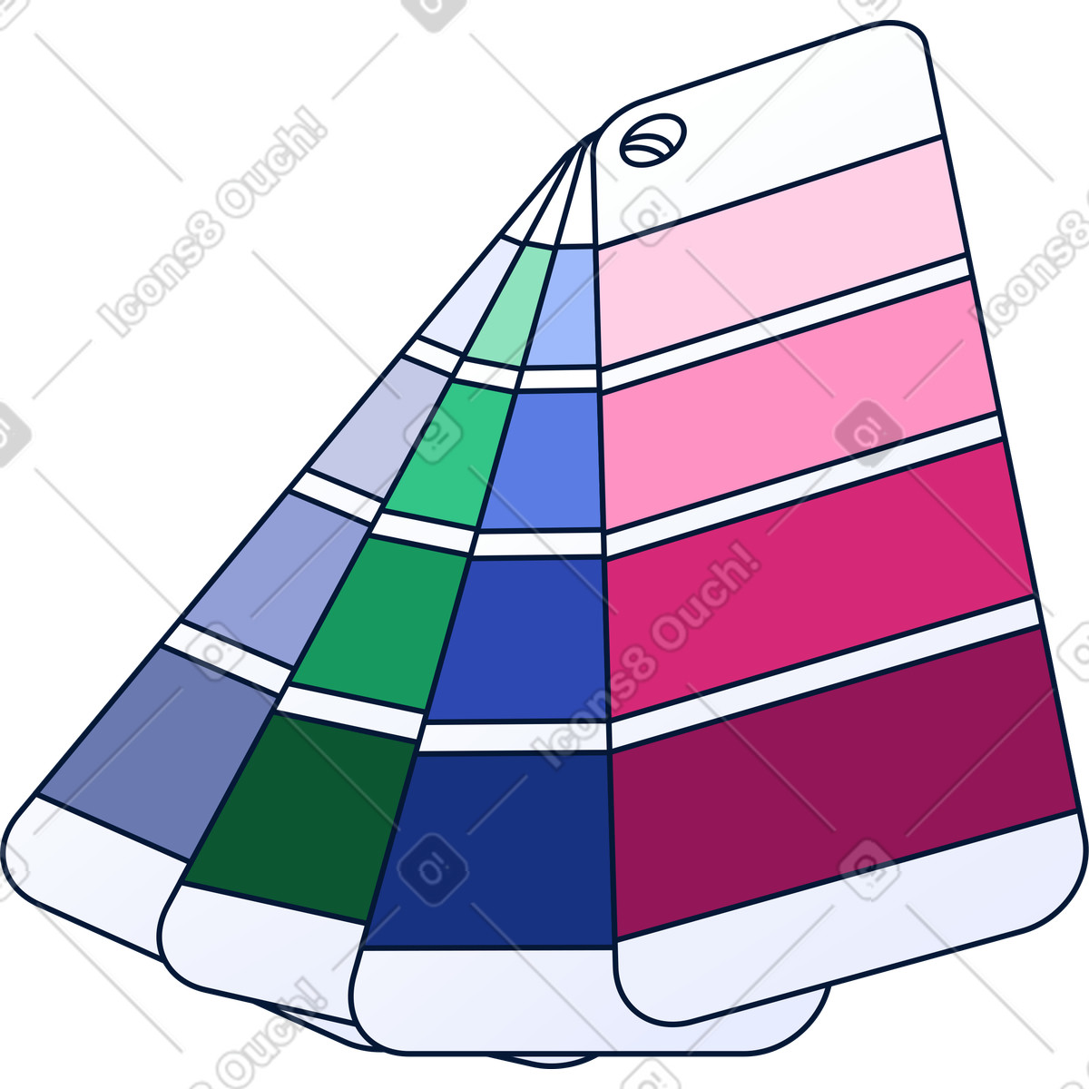 Ilustración Abanico de muestras color en estilo Neat a descargar en PNG y SVG