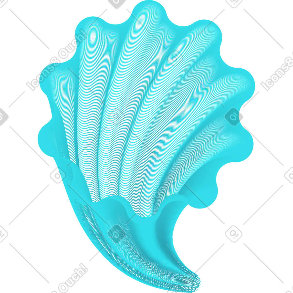 Blue shell illustration in Forms style download in PNG, SVG