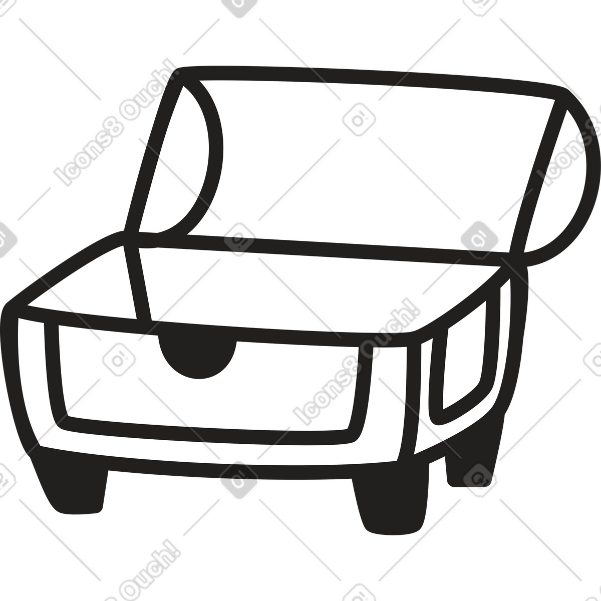 Opened treasure chest illustration in Little style download in PNG, SVG