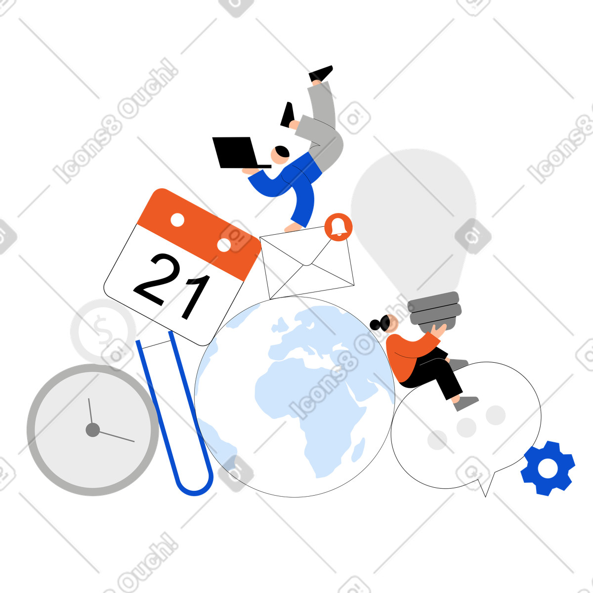 Teamarbeit mit menschen, die auf einem stapel dinge balancieren-Illustration im Tiny-Stil als Download in PNG, SVG