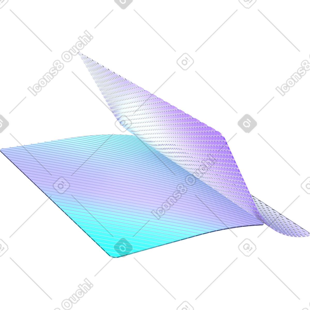 Zweischichtige strukturierte karten-Illustration im 3D Glassy-Stil als Download in PNG, SVG