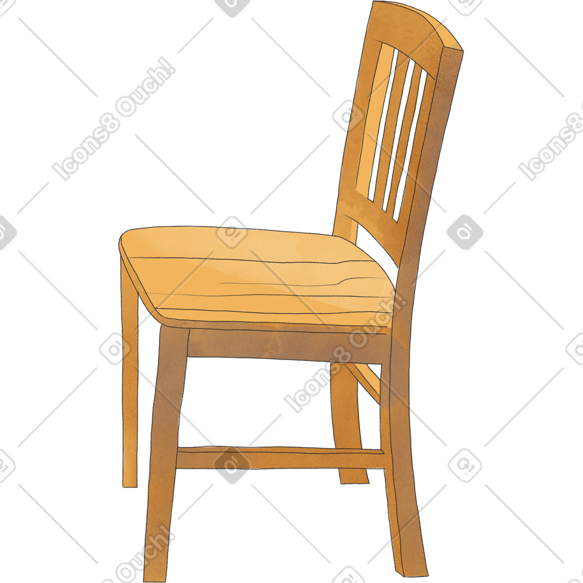 下载 Seasons 风格的 Wooden chair 插画，支持 PNG、SVG 格式