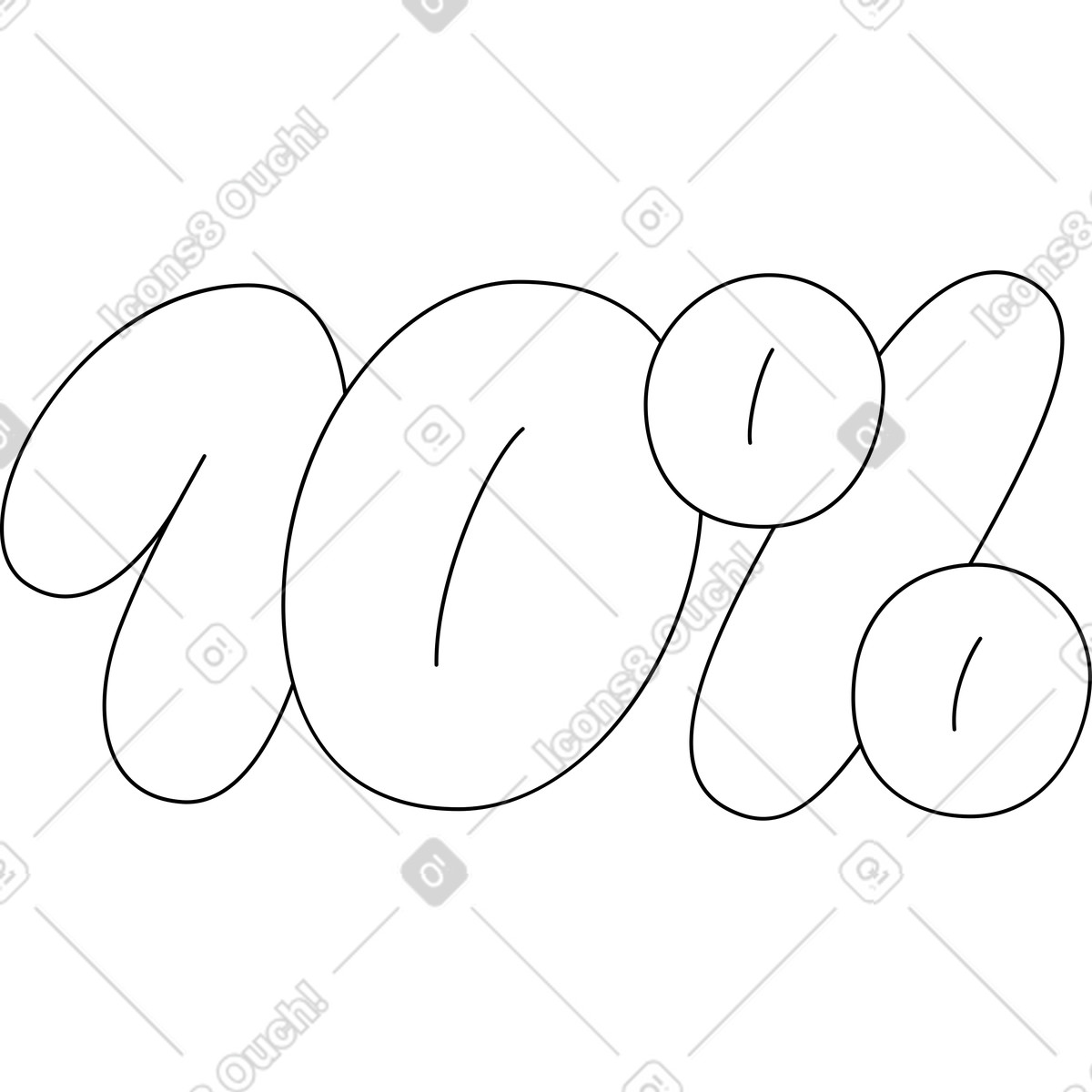 Ilustração de Dez por cento em no estilo Bubble gum para baixar em PNG, SVG