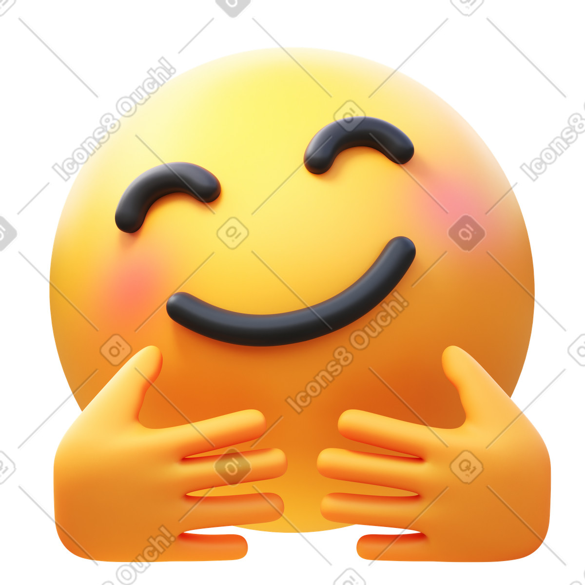 Hugging face illustration in 3D Fluency style download in PNG, SVG