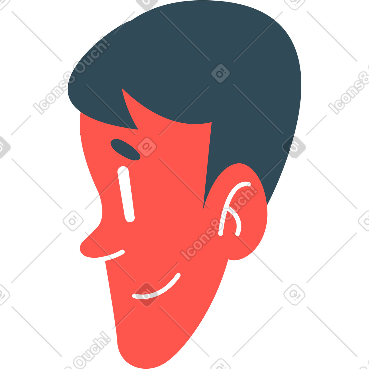 Illustration Tête de garçon dans le style Kingdom à télécharger aux formats PNG, SVG