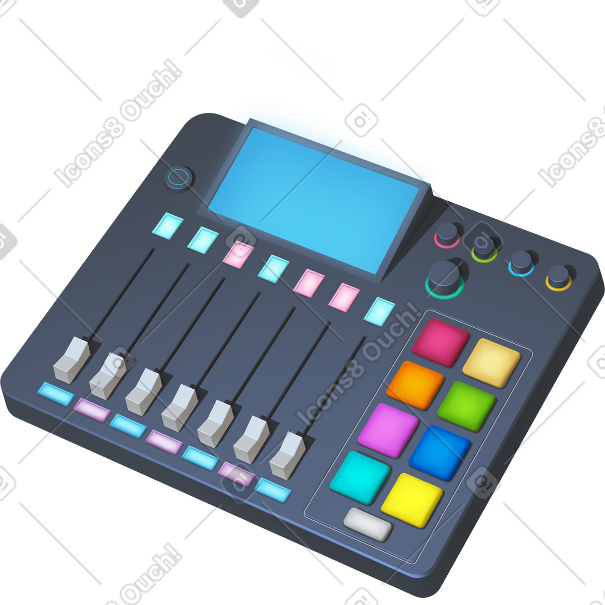 Illustration Podcast production studio dans le style Props à télécharger aux formats PNG, SVG