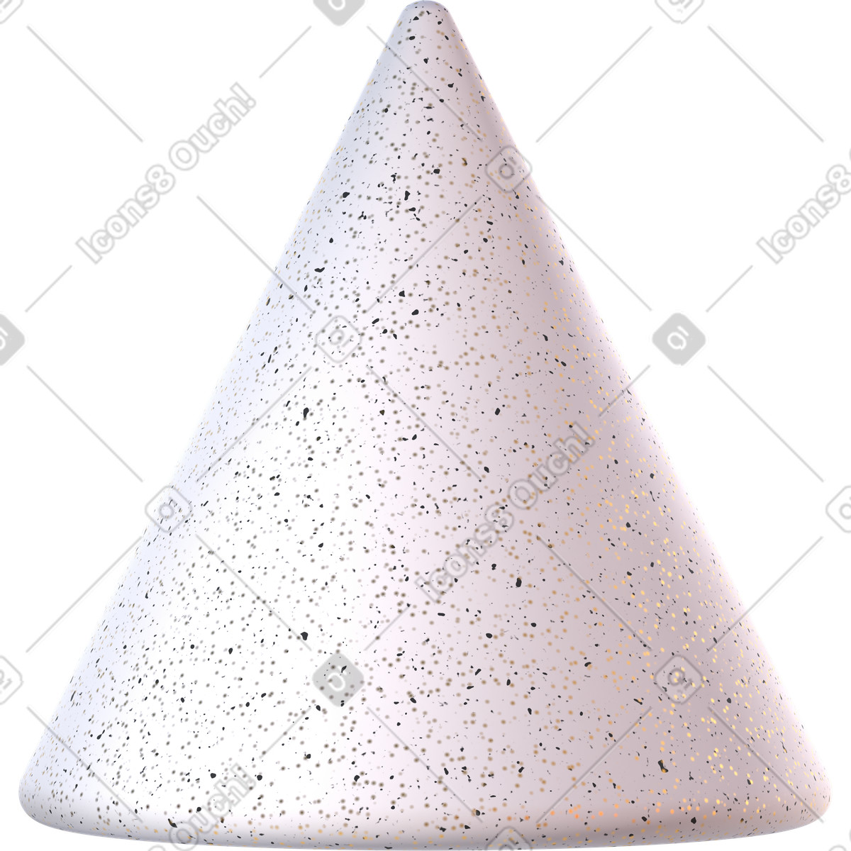 Ilustração de Cone concreto texturizado em no estilo 3D Glassy para baixar em PNG, SVG
