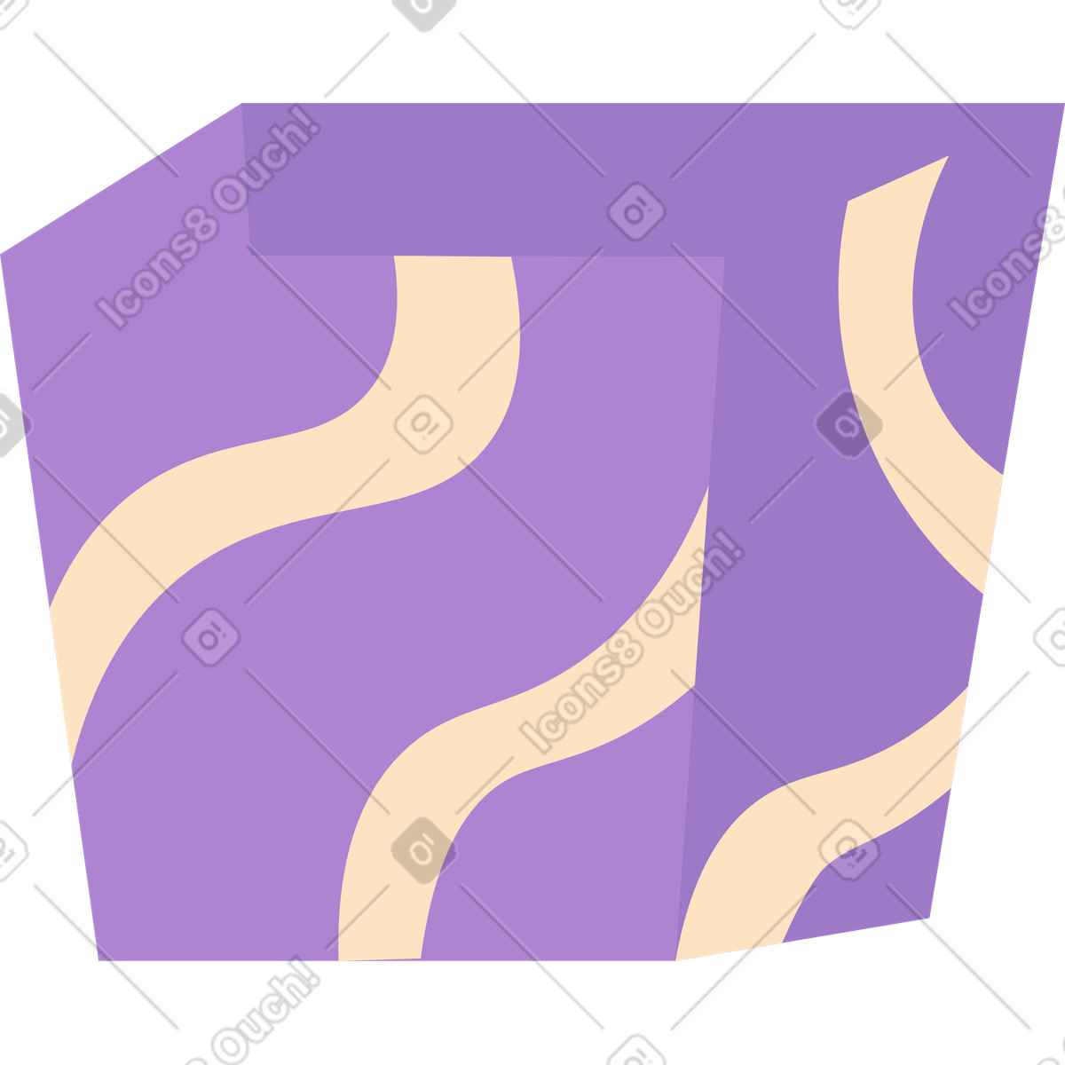 下载 Dizzy 风格的 带波浪线的紫色盒子 插画，支持 PNG、SVG 格式
