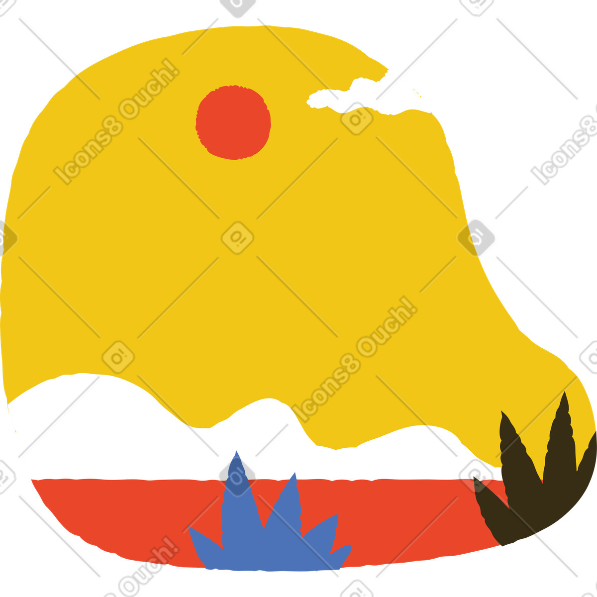 Ilustración Noche en estilo Bermuda a descargar en PNG y SVG