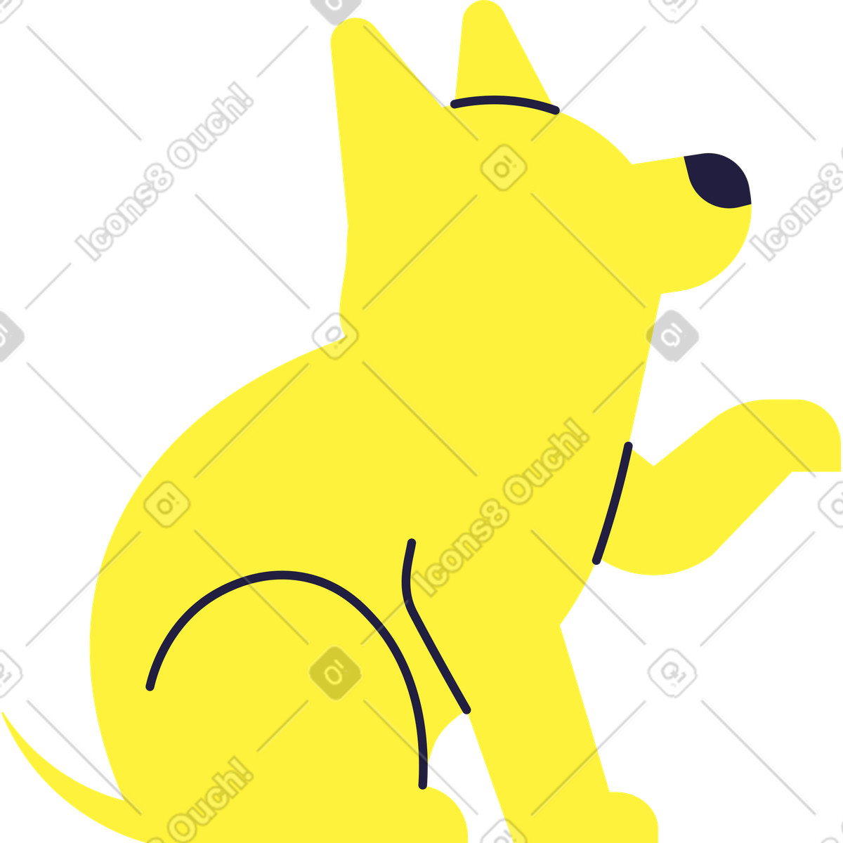 Ilustración Perrito en estilo Mellow a descargar en PNG y SVG