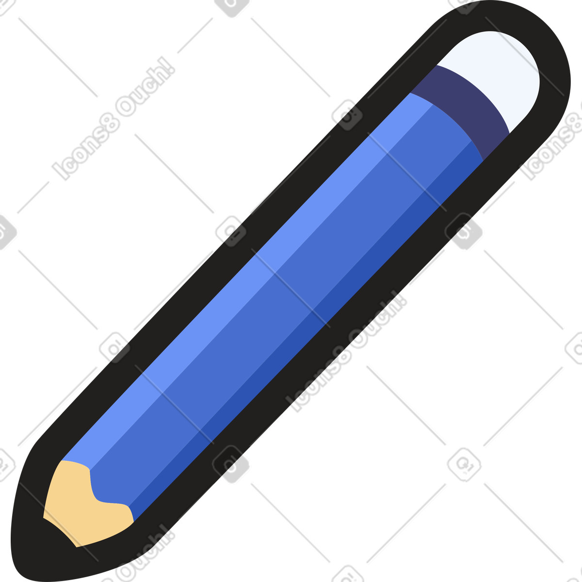 Bleistift-Illustration im Clipart-Stil als Download in PNG, SVG